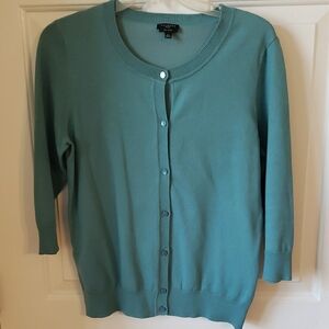 Talbots Women's Teal Cardigan Sweater Size: Petite L